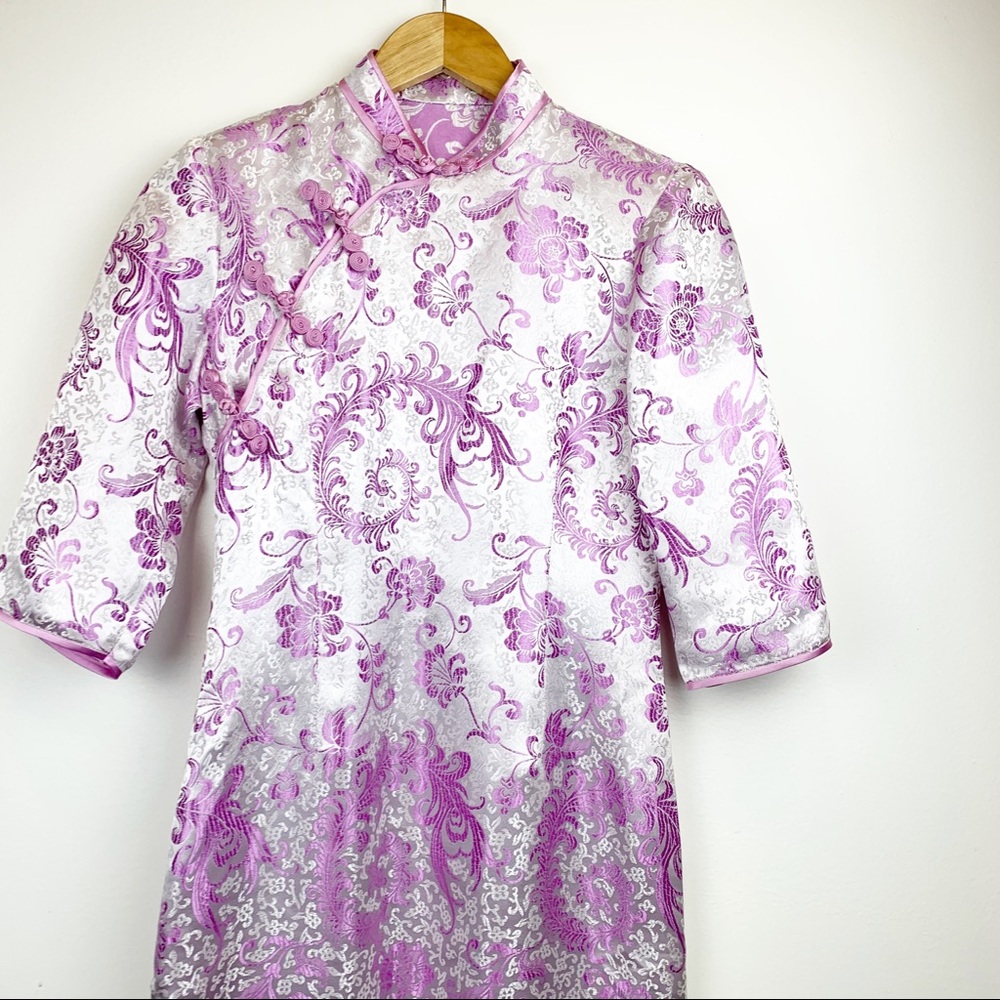 Custom Made Lavender Qipao - Picture 3 of 8